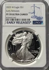 2025-w American Silver Eagle  - perfect NGC early release PF70 Ultra Cameo