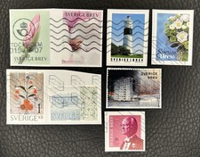 Lot de 8 timbres de Suède années diverses - encore sur fragment S74