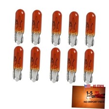 T5 Car Wedge Light, 12V 1.2W Miniature Bright Auto Dashboard 10 PCS Amber T5