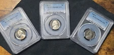 3-Coins 5c/5c/5c PCGS PR69DCAM 1982S/1987S/2000S