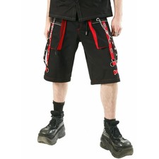 Men's Gothic Handmade Bondage Punk Rock Transformer Black Red Shorts