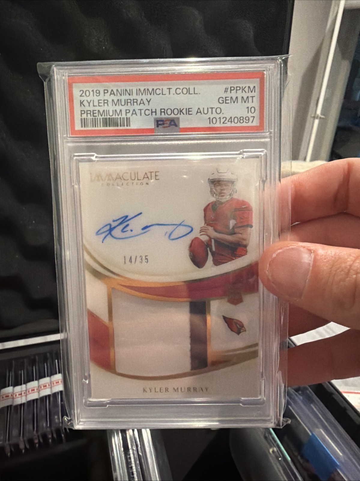 Kyler Murray Panini Immaculate Collection Premium Patch Rookie Autographs #PPKM Base