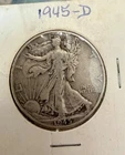 1945 D Walking Liberty Half Dollar Very Fine 90% Silver