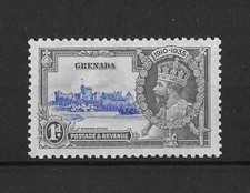 Grenada 1935 1d Silver Jubilee 'Dot by Turret' Variety SG146/var Mint
