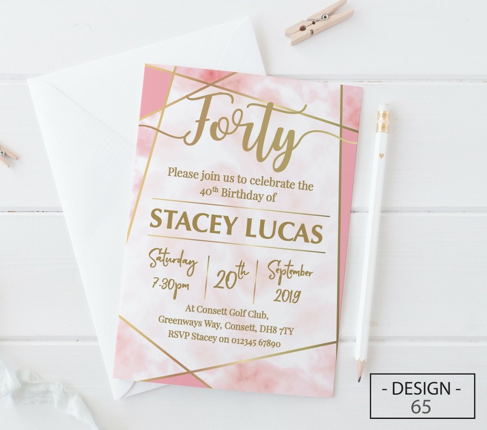 18th 21st 30th 40th 50th 60th Birthday Invitations Personalised, Party