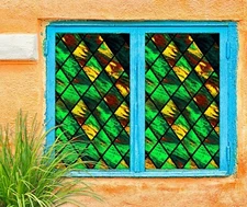 3D Graphics 1676NAO Window Film Print Sticker Cling Stained Glass UV Block Fa