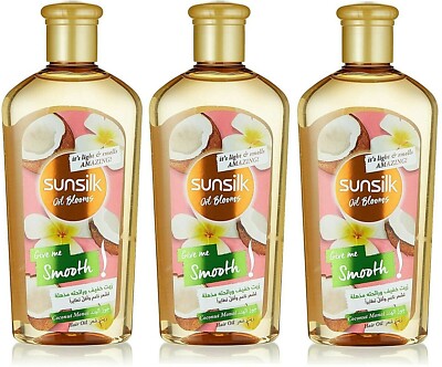 Sunsilk Hair Oil With Coconut Oil Soft & Smooth,  3 X 250 ml  /  8.8fl.oz