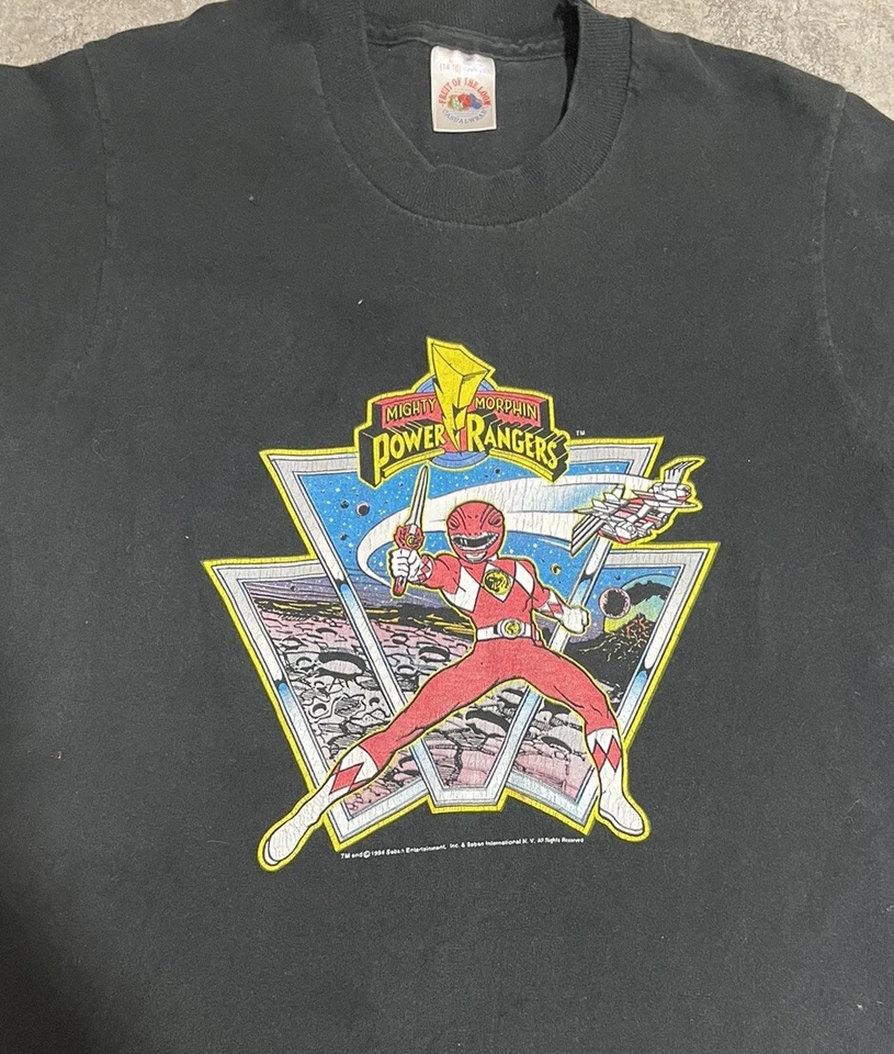 Camiseta De Colección 94 Power Rangers Promo Red Ranger Juvenil Grande EE. UU. Marvel Años 90 Y2k De Colección Foto 2 de 4