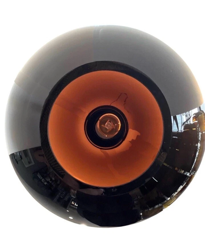 Pingente de vidro arte soprada marrom com faixa de flocos de prata - LBL Miyu MSRP $395 - Imagem 2 de 4