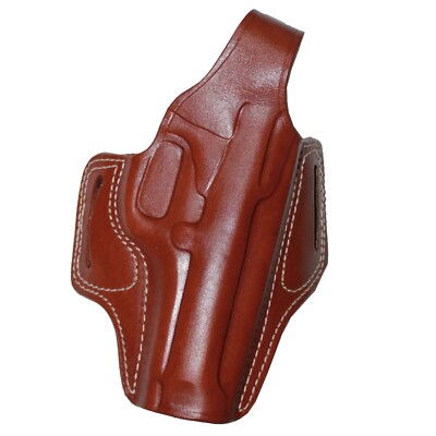 Handmade Leather OWB Carry Two Slot Thumb Break Holster For Pistols