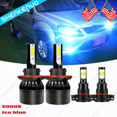 For Ford Escape 2008 - 2012 C9 8000K LED Headlight High/Low Beam + Fog Lamps Kit