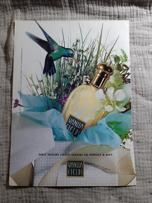 Werbepapier Parfum. Parfum Ad Coty - Vanilla Fields von 1998 ANG