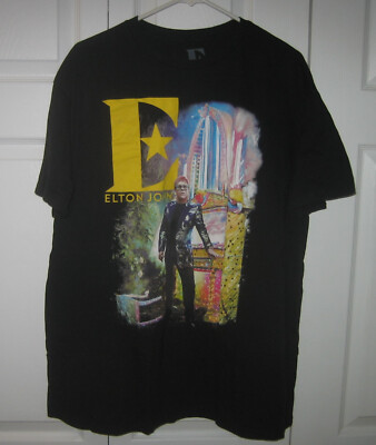 Elton John Farewell 2022 Yellow Brick Road Concert Black T-Shirt size XXL 2XL