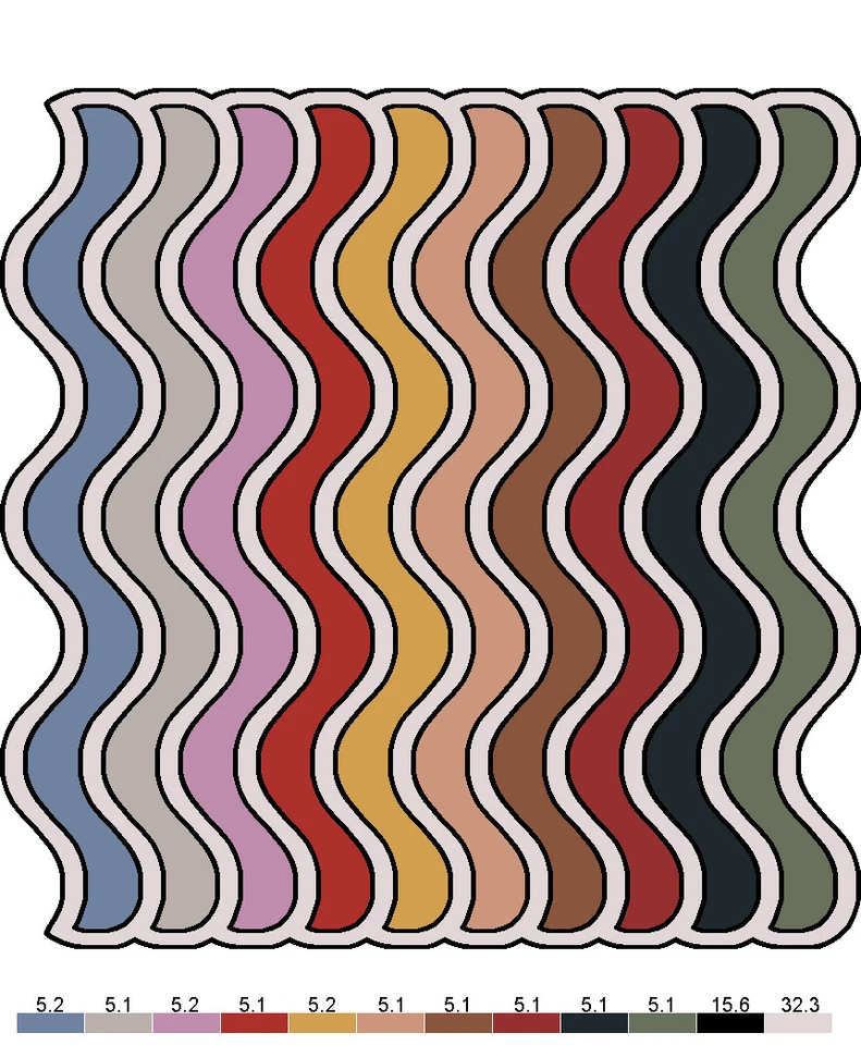 Alfombra acolchada a mano 5x5 colorida alfombra de diseño a rayas irregulares para decoración del hogar Foto 4 de 4