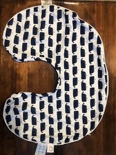 Boppy Pillow Protector Cover In Blue Whale Anchor Pattern zippered
