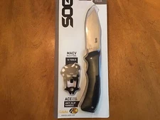 SOG ACE WITH DIGI CAMO SHEATH /BELT CLIP. FULL TANG.STONEWASHED BLADE AUTHENTIC