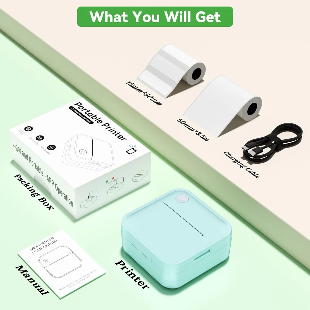 Miouca Mini Bluetooth Label Maker with Tape - Portable Sticker Printer for Home & Office Miouca Mini Bluetooth Label Maker with Tape - Portable Sticker Printer for Home & Office