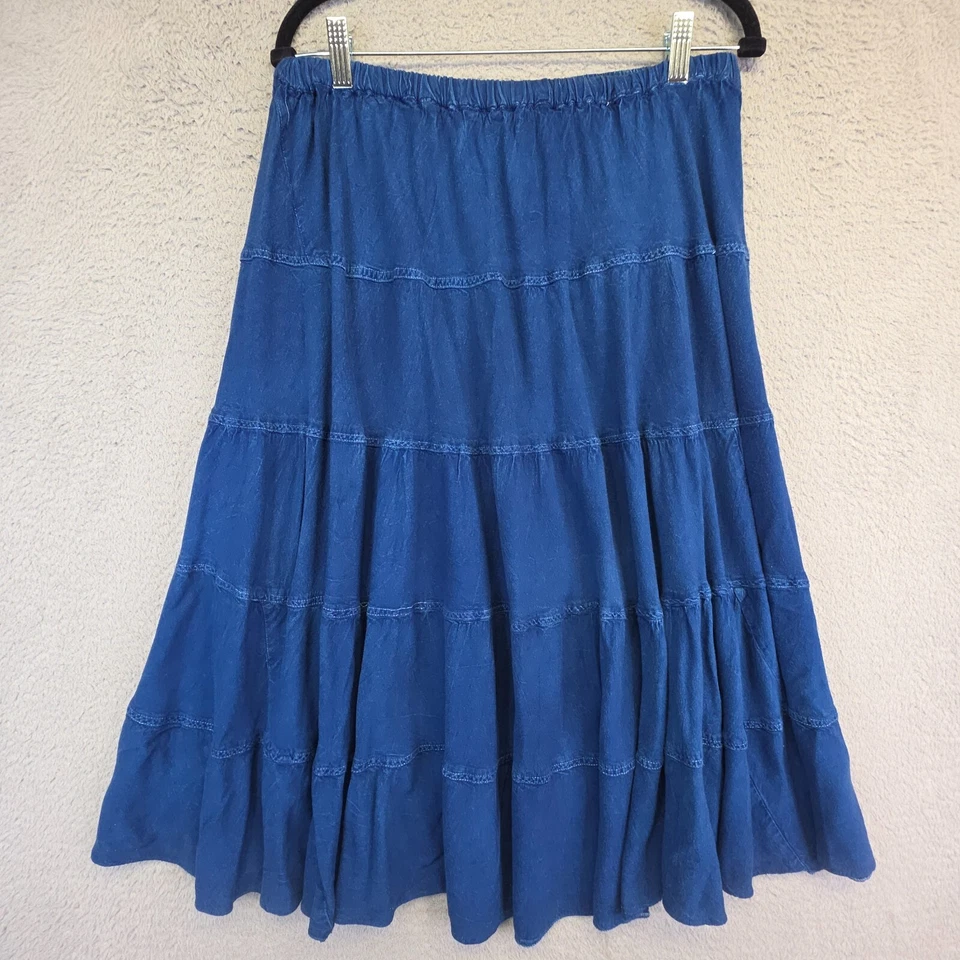 Falda Studio West para mujer M cambray occidental con niveles Y2K Country fluida línea A rodilla Foto 3 de 4