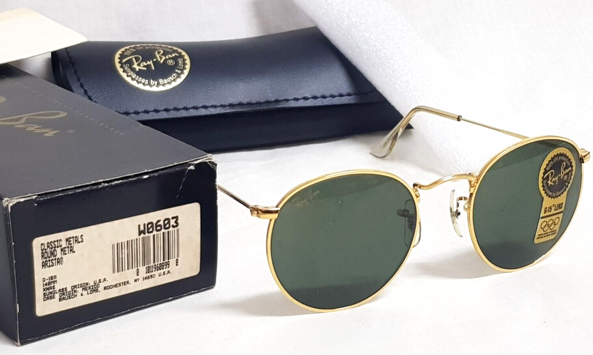 Vintage B&L RayBan ROUND METAL USAラウンドメタルG-15 金ゴールド