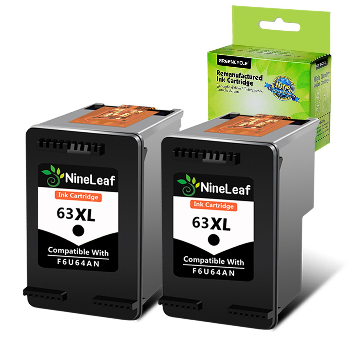2PK 63XL Black Ink Cartridge For HP OfficeJet 5222 5232 5252