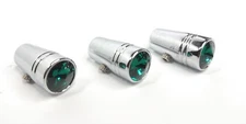 (Set/3) for Peterbilt Green Crystal Mini Toggle Switch 1" Extension,Chrome Metal