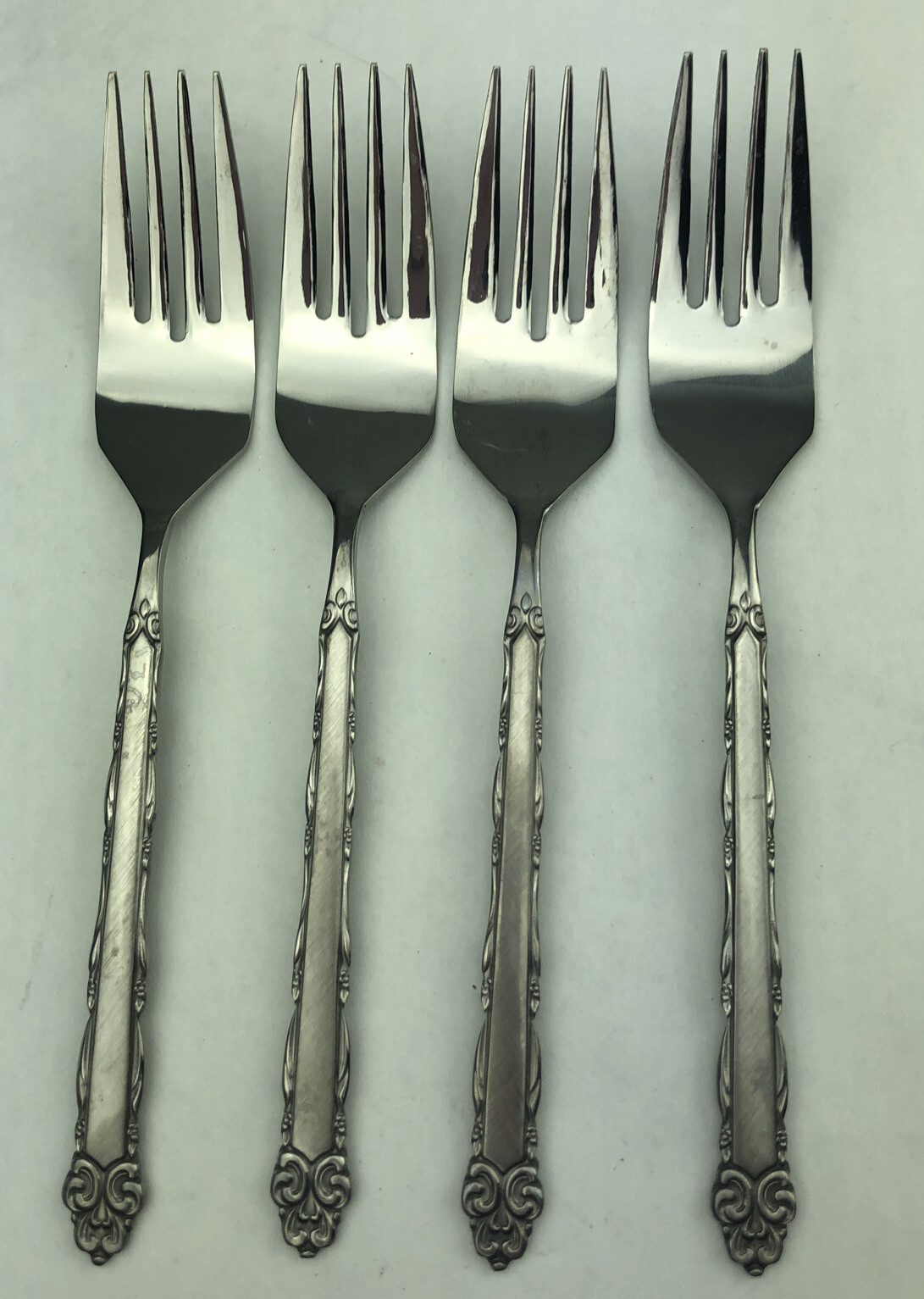 EKCO ETERNA MARY ELLEN Stainless Flatware 4 SALAD FORKS Japan Vintage