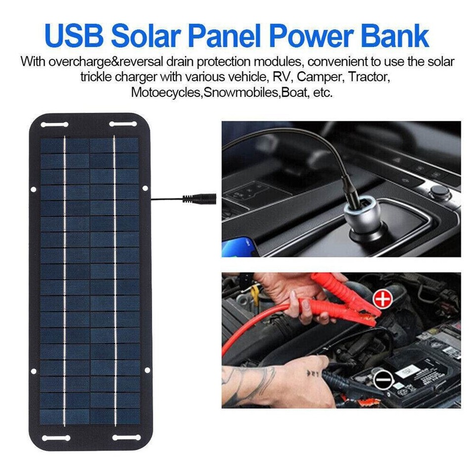 12V 30W Portable Solar Panel Car Boat Solar Panel Battery Maintainer