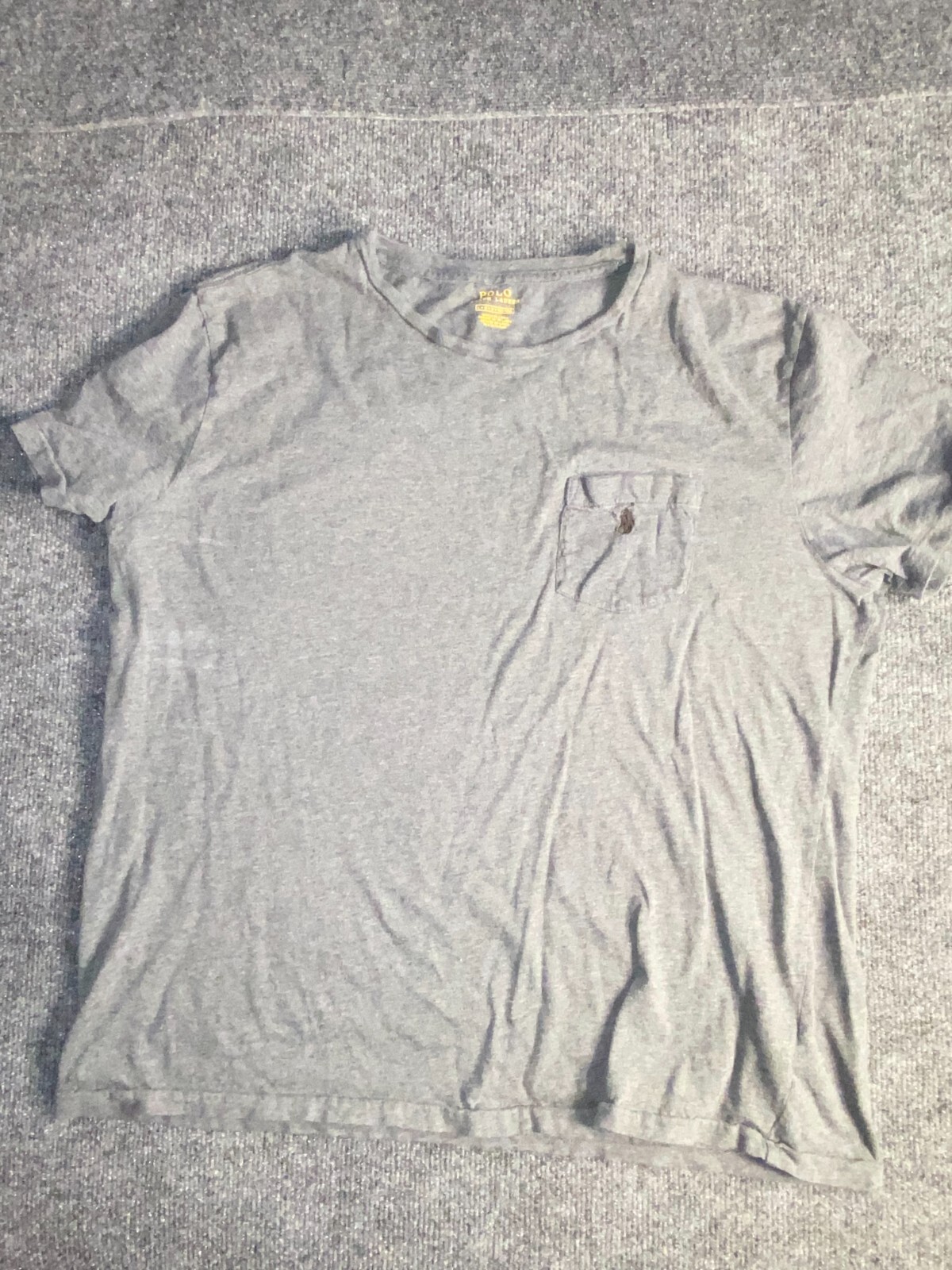 Polo Ralph Lauren maglietta uomo grande grigia vestibilità ampia peso medio tasca logo pony