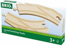BRIO WORLD - Binari di Scambio Curvi, Accessori per Pista Trenino BRIO, 2 Pezzi,