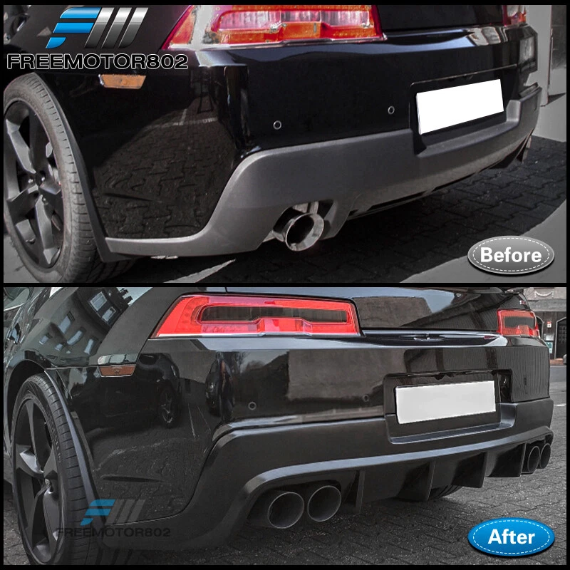 Ajuste 14-15 Camaro ZL1 Estilo PP Parachoques Trasero Difusor Labio Cenefa Inferior Negro Mate Foto 2 de 4