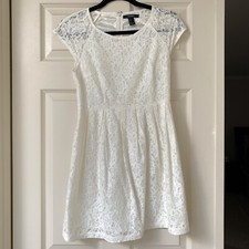 FOREVER 21 floral lacy white dress