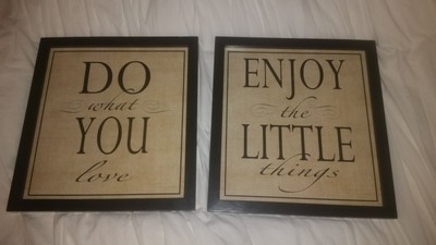Pottery Barn Black Wood Gallery Frame Love Wall Art Set Of 2 Ebay