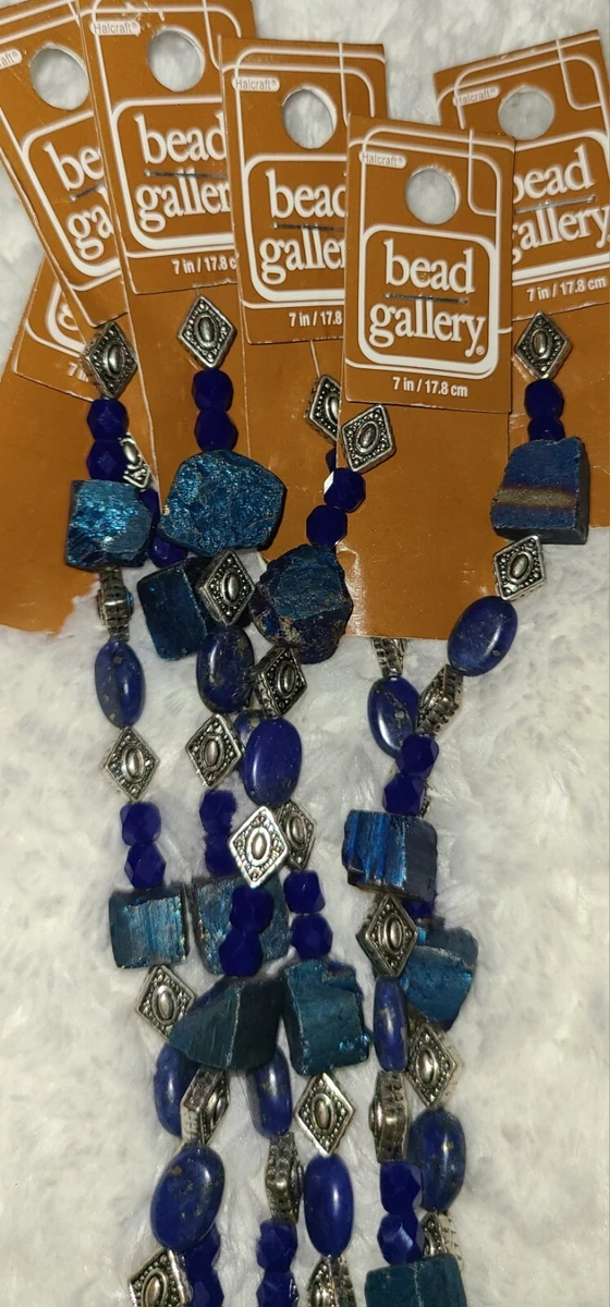 LOT OF 6 STRANDS OF BEAD LANDING BROWN TAG PYRITE LAPIS LAZULI STRANDS GEMSTONES