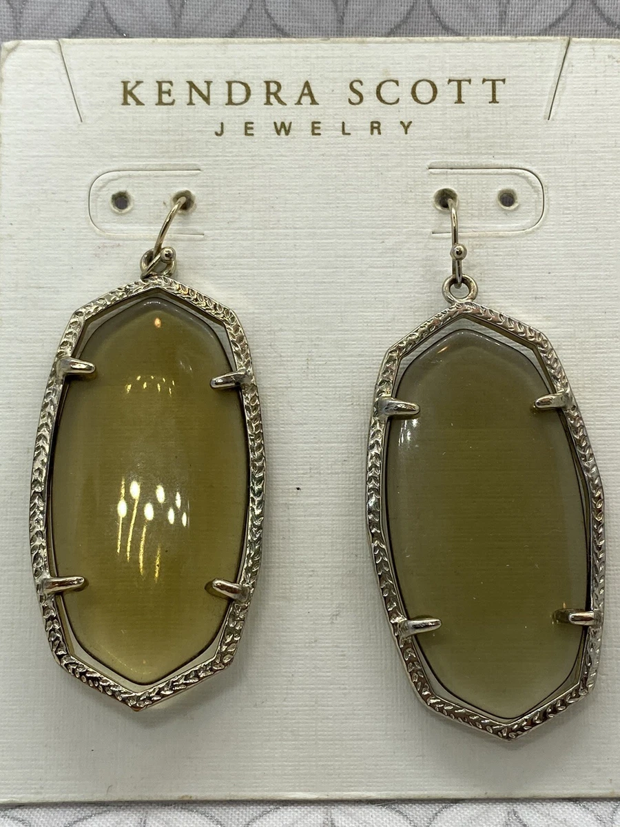 Kendra Scott Vintage Danielle Earrings clear smokey light brown eBay