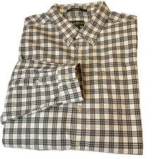 Eddie Bauer Flannel Button Down Shirt Relaxed Fit Men  s XXL Long Slv Soft Plaid