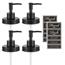 Regular Mouth Plastic Mason Jar Soap Dispenser Pumps and Lids- Rust-Proof Mas...