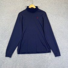 Vintage Polo Ralph Lauren Men's Navy Blue Turtleneck Sweater Size Small Pony