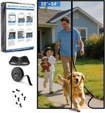 Magnetic Screen Door Upgraded PET Mesh Stronger than Fiberglass and Polyester,Ha