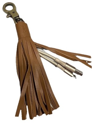 Purse Tassel Cable Apple Iphone BELKIN MFi-Certified Keychain EUC