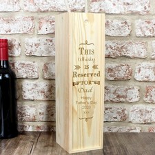 Personalised Engraved Wooden Wine, Whiskey, Spirit Bottle Presentation Gift Box 