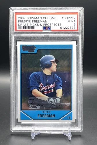 2007 Bowman Chrome Draft Picks #BDPP12 Freddie Freeman 1st PSA 9 Mint