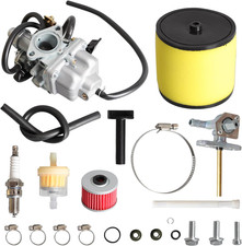 Carburetor Kit with Fuel Tank Petcock Valve Set Fit for Honda TRX250 TRX250TE TR