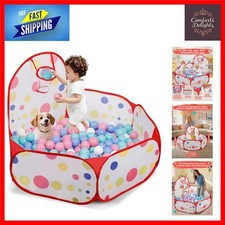 Spacious Toddler Ball Pit & Pet Play Area with Basketball Hoop - 120cm Safe Fun