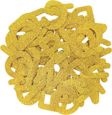 52 Pcs Gold Glitter Iron on Letters A-Z, Heat Transfer Alphabet Patches for Clot