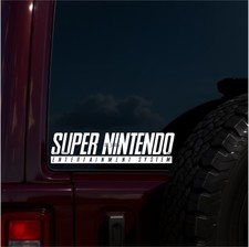 Super Nintendo Entertainment System Decal Sticker White Retro Logo Car Truck Win
