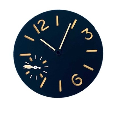 34.5mm Watch Dial Face Green Luminous With Hands For ETA6497 ST3600 Movement