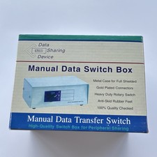 Manual Data Switch Box Data Transfer Switch Metal Case Gold Plated Connectors
