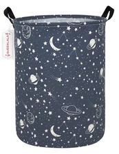 Large Round Storage Basket Collapsible Laundry Hamper Kids Room Decor