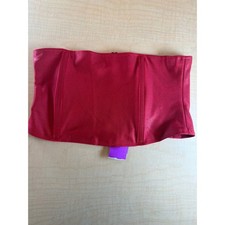 Red Satin Corset Belt Hook and Eye Waist Cincher Boned Wide Belt Red