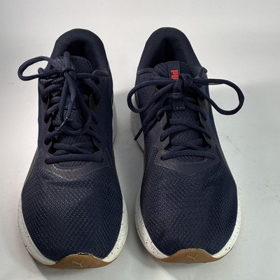 PUMA Twitch Runner Peacoat/Black/Red Mesh Lace-Up Low-Top Sneakers Size 10.5